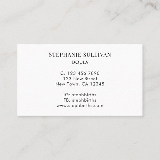 ドゥラ誕生コーチ 名刺 (裏面)