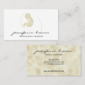 ドゥラ誕生スクール妊娠金ゴールドベビー 生まれたばかりの 名刺 (正面/裏面)