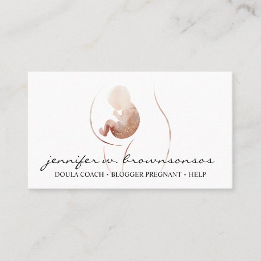 ドゥラ誕生水の色の妊娠ベビー 生まれたばかりの 名刺 (正面)