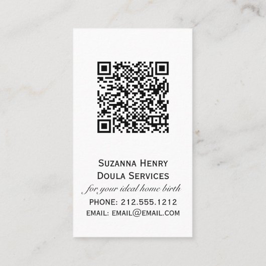 ドゥラ誕生産後お洒落妊娠 名刺 (裏面)