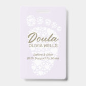 ドゥラ・バーティン |ポストパルタムコーチベビー足 バッジ (裏面)