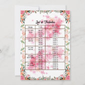 ドゥルガプジャナブラトリベンガルフローライベントリスト 招待状 (裏面)