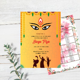 ドゥルガプジャナブラトリベンガルフローライベントリスト 招待状