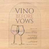ドゥードゥルイラスト Vino Before Vows ブライダルシャワー アクリル招待状 (正面)