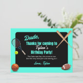 ドゥードスポーツバースデーパーティーサンキューカード サンキューカード (スタンド正面)