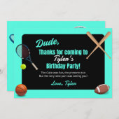 ドゥードスポーツバースデーパーティーサンキューカード サンキューカード (正面/裏面)
