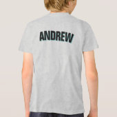 ドゥードティール（緑がかった色）アンドブラックパンダ誕生日 パーソナライズされた トライブレンドＴシャツ (裏面)