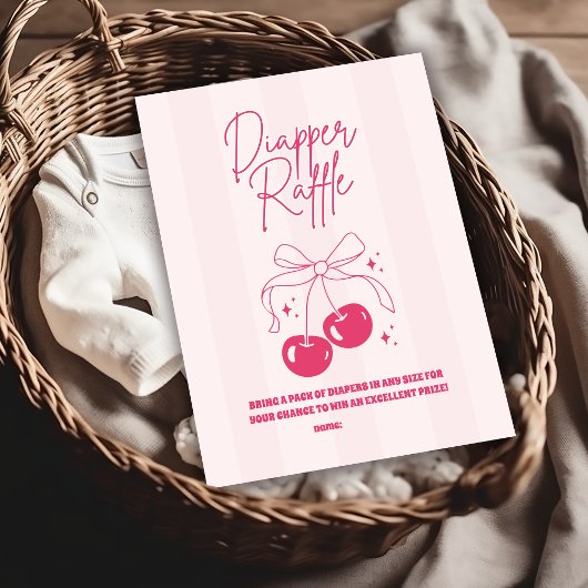 ドゥードルさくらんぼオントップおむつラッフル エンクロージャーカード
