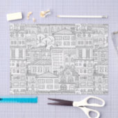 ドゥードルの町のパターン 薄葉紙 (クラフト)