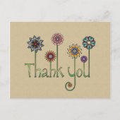 ドゥードルアートの花で感謝を伝える ポストカード (正面)