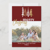 ドゥードルアート ツリー クリスマス フォト グリーティング 招待状 (正面)