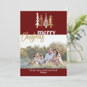 ドゥードルアート ツリー クリスマス フォト グリーティング 招待状 (スタンド正面)