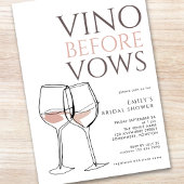 ドゥードルイラスト Vino Before Vows ブライダルシャワー 招待状