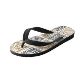 ドゥードルジオメトリック、ヴィンテージ抽象芸術パターン。 キッズビーチサンダル (アングル)