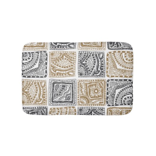 ドゥードルジオメトリック、ヴィンテージ抽象芸術パターン。 バスマット (正面)