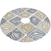 ドゥードルジオメトリック、ヴィンテージ抽象芸術パターン。 ブラッシュドポリエステルツリースカート (アングル)