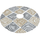 ドゥードルジオメトリック、ヴィンテージ抽象芸術パターン。 ブラッシュドポリエステルツリースカート (アングル)