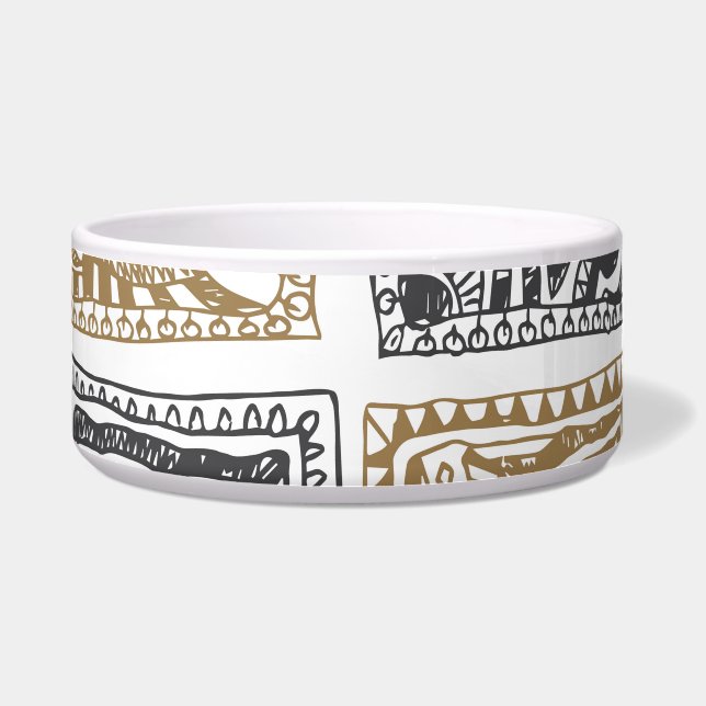 ドゥードルジオメトリック、ヴィンテージ抽象芸術パターン。 ボウル (正面)