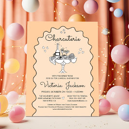 ドゥードルスケッチシャルキュテリーボードブライダルシャワー 招待状