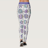 ドゥードルパープルフローラルパターパーソナライズされたン名 レギンス (裏面)