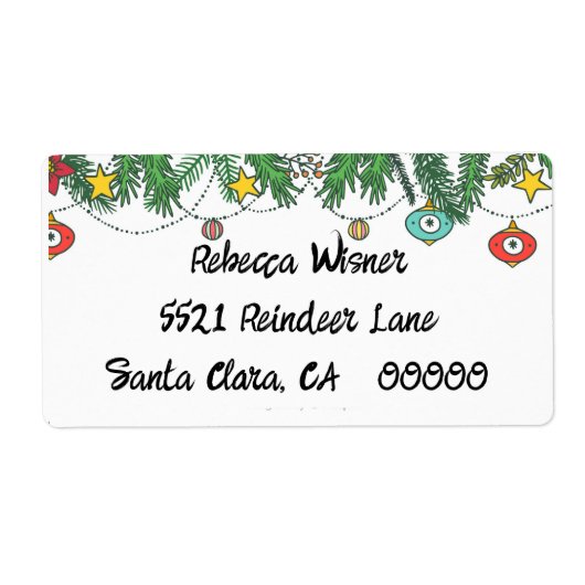 ドゥードルホリデーグリーティング ラベル (正面)