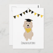 ドゥードル犬 卒業帽 おめでとう ポストカード (正面/裏面)