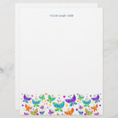 ドゥードル蝶の明るい色のボホ レターヘッド (正面/裏面)