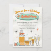 ドゥードル スケッチ レトロ クリスマス カクテル パーティー 招待状 (正面)