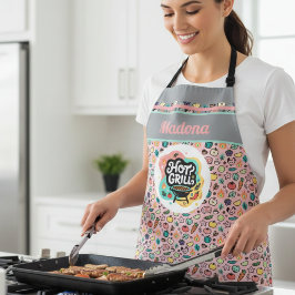 ドゥードル ホットグリル BBQ サマーキッチン エプロン