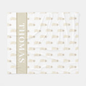 ドゥードル III (クリームホワイト) フリースブランケット (正面(横))