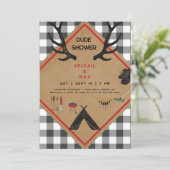 ドゥード〔雄ジカの〕枝角カップルブライダルシャワー 招待状 (スタンド正面)
