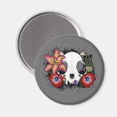 ドゥームと開花猫スカル マグネット (正面/裏面)