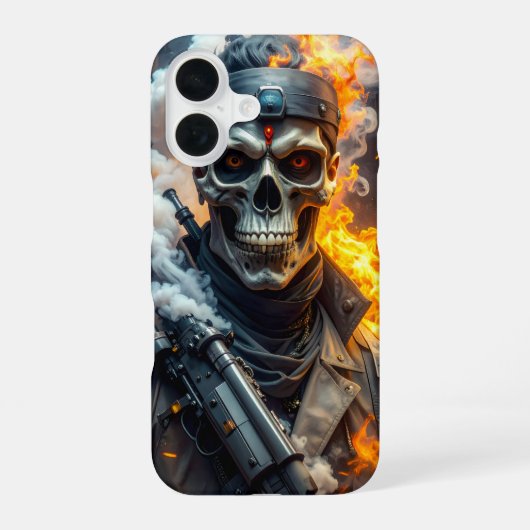 ドゥームの頭蓋骨 iPhone 16ケース (裏面)