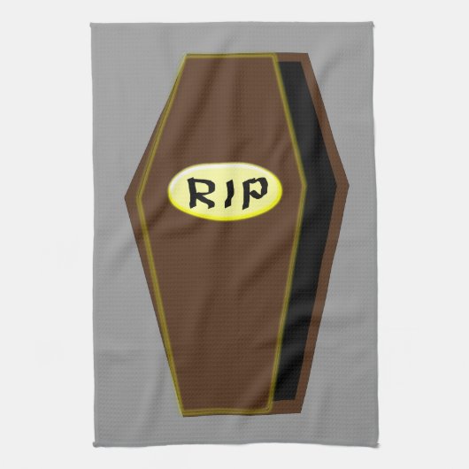 ドゥームキッチンタオルのハロウィン棺をRIP キッチンタオル (縦)