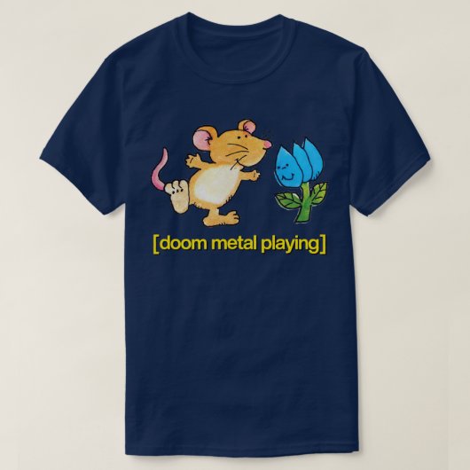 ドゥームメタル遊の可愛い踊りマウスデザイン Tシャツ (デザイン正面)