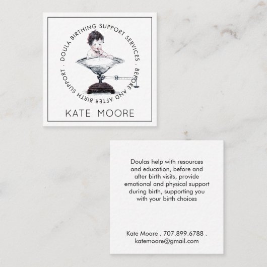 ドゥーラミッドウィザーズ誕生サービス スクエア名刺 (正面/裏面)