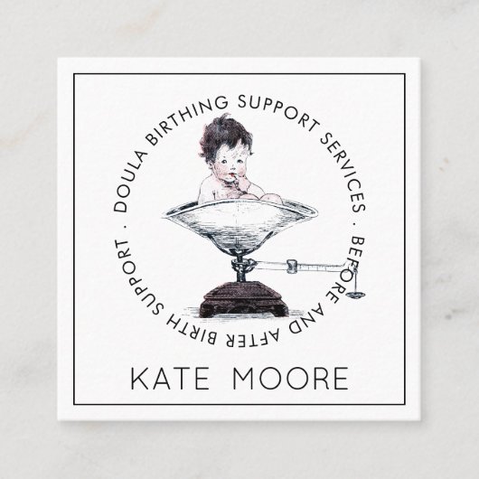 ドゥーラミッドウィザーズ誕生サービス スクエア名刺 (正面)