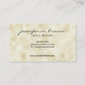 ドゥーラ出産コーチ 妊娠中のゴールド 赤ちゃん 新生児 名刺 (裏面)