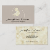 ドゥーラ出産コーチ 妊娠中のゴールド 赤ちゃん 新生児 名刺 (正面/裏面)