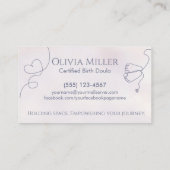 ドゥーラ - バースコーチ - ラインアートと水彩 名刺 (裏面)