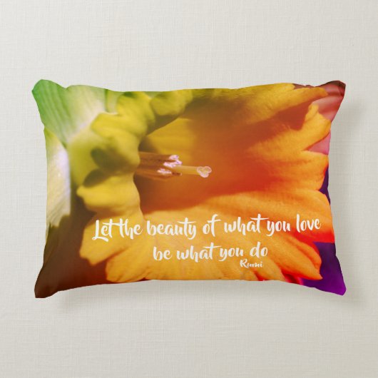 ドゥ好きなことをするダッフォディルル感動的ミ引用文 アクセントクッション (正面)