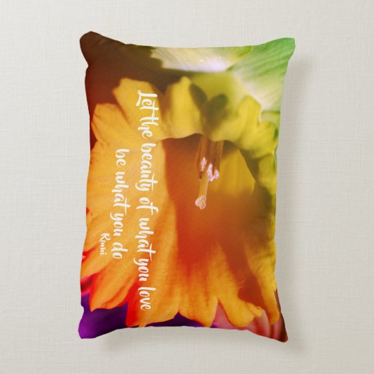 ドゥ好きなことをするダッフォディルル感動的ミ引用文 アクセントクッション (裏面(縦))