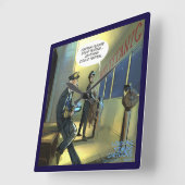 ドゥ文字とタイタおもしろいニック壁時計 スクエア壁時計 (傾斜)