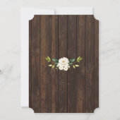 ドゥ・アイ・ユー・バーべキュー後の白い花の飾りつき納屋のストリングライト 招待状 (裏面)