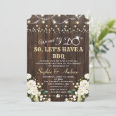 ドゥ・ユー・アフター BBQ 白い花のbarnのストリングライト 招待状 (スタンド正面)