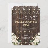 ドゥ・ユー・アフター BBQ 白い花のbarnのストリングライト 招待状 (正面)