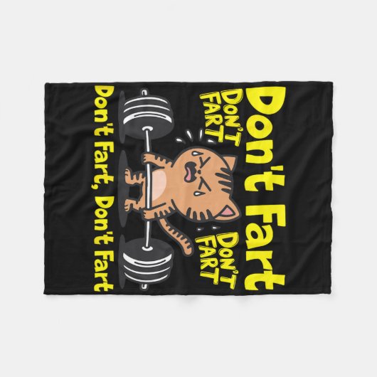 ドウファートジムおもしろいフィットネスキャットトレーニングウエイトリフ フリースブランケット (正面(横))