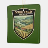 ドウロバレーポルトガルトラベルアートヴィンテージ セラミックオーナメント (左)