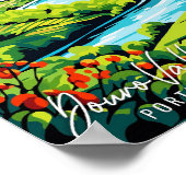 ドウロバレーポルトガルヴィンテージ旅行イラストレーション ポスター (角)