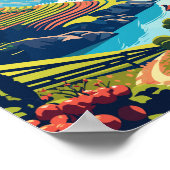 ドウロバレーポルトガルヴィンテージ旅行イラストレーション ポスター (角)